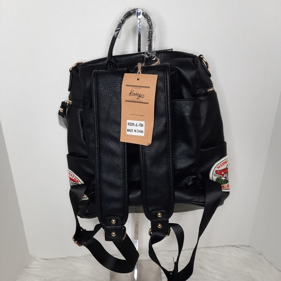 Kemys Leather Backpack with Patches - Picture 7 of 9